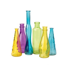 Set of 6 bottles in a variety of shapes, sizes and colors